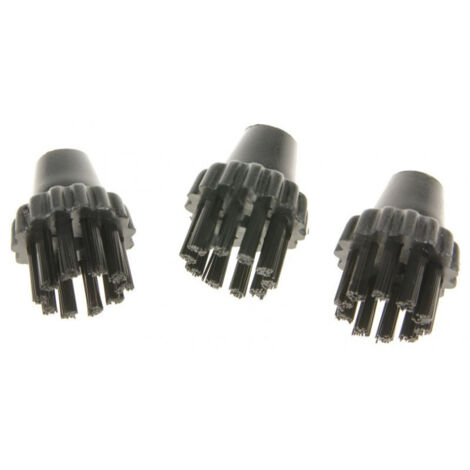 SOS Accessoire Lot de 3 petites brosses noires  pour Nettoyeur vapeur POLTI SLS00363, POSLS00363
