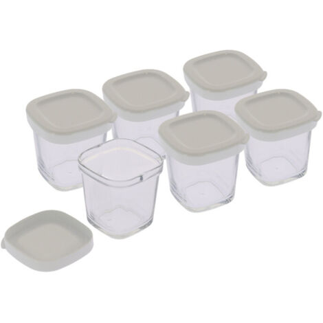 SEB – Yaourtière avec 6 pots en verre 140ml – XF1001E1 – Couvercle hermétique pour conservation – Compatible lave-vaisselle