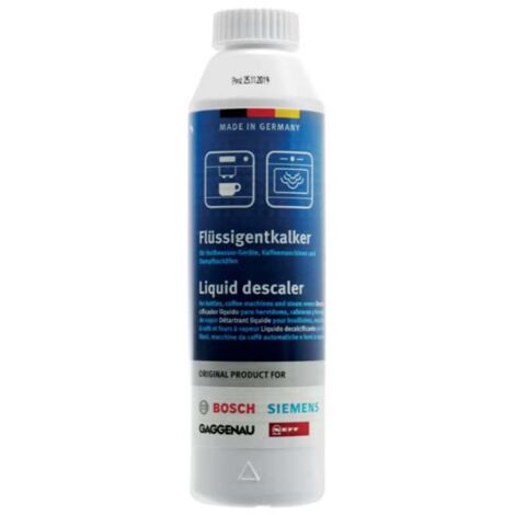 Détartrant 250ml pour bouilloires, cafetières et fours à vapeur Bosch