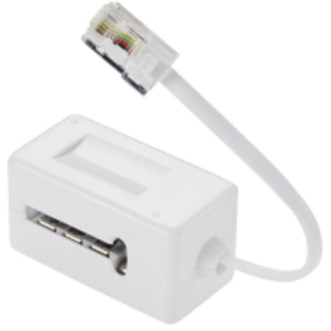 adaptateur - prise telephone en t femelle vers rj45 male - 10 cm - erard 3789