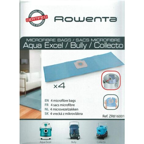 Sacs microfibre pour aspirateur – Pack de 4 sacs – Filtration efficace – Compatible Rowenta Aqua Excel, Bully, Collecto – ZR816001 (1/6)