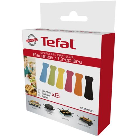 Lot de 6 spatules pour raclette – Compatibles TEFAL – Conçues pour cuisson et service – Matériau résistant noir - XA900203 (1/2)