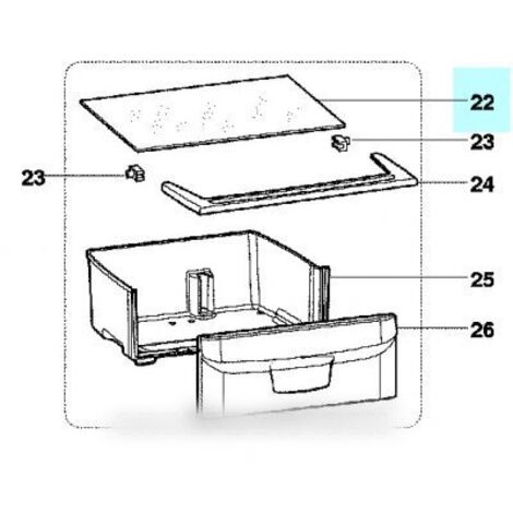Couvre Bac a legumes 499x392x4 (angle 45o) pour Refrigerateur INDESIT C00094917 (1/2)
