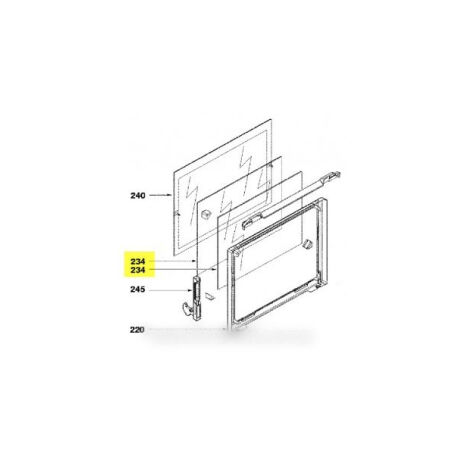 Vitre intermédiaire de porte pour Four FAGOR BRANDT 72X0281