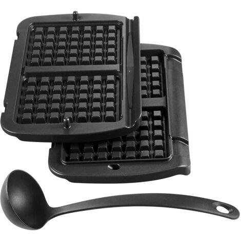 Lot de 2 plaques gaufres avec louche – Pour gaufrier TEFAL – Gaufres croustillantes à la maison – Référence XA724810 (1/4)