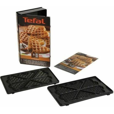 Plaques pour gaufres en forme de cœur – Lot de 2 plaques – Inclus livre de recettes – Compatible avec modèles Tefal - XA800612 (1/4)