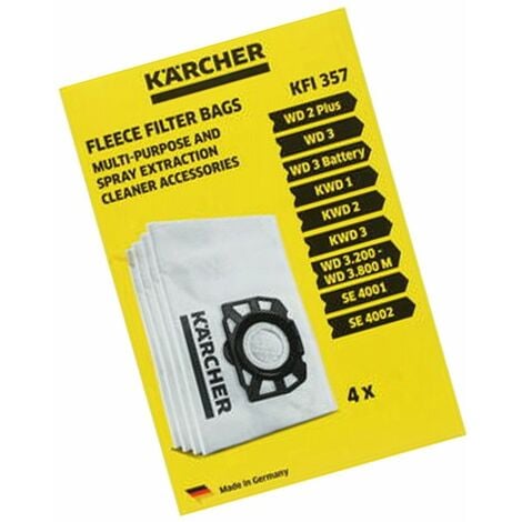 Ahlsen Lot de 10 sacs à poussière en papier compatibles avec le  remplacement de l'aspirateur sec et humide Karcher WD3 MV3