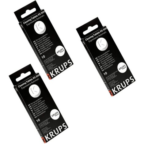 Lot de 3 boites de pastilles detergentes (chaque boite contient 10 pastilles de 1,5 g) pour Cafetiere KRUPS XS300010 (1/2)