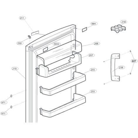 Balconnet supérieur pour réfrigérateur BEKO – Remplacement 438x93mm – Compatible SSE26026, SSE26006, SSE26016, SSE26027 - 4807160300