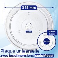 Plateau Tournant En Verre Pour Micro-ondes - 31,5 Cm - Pièce Détachée D'occasion
