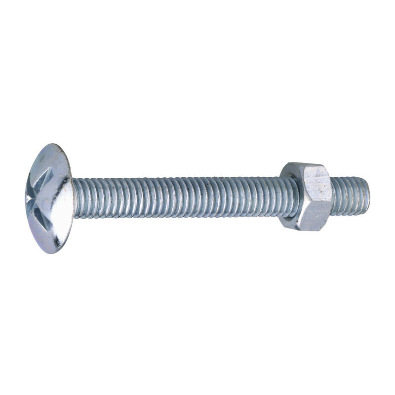 Boulon poêlier - Viswood - Tête large ronde - Acier zingué - 4 x 40 mm - Boîte de 200