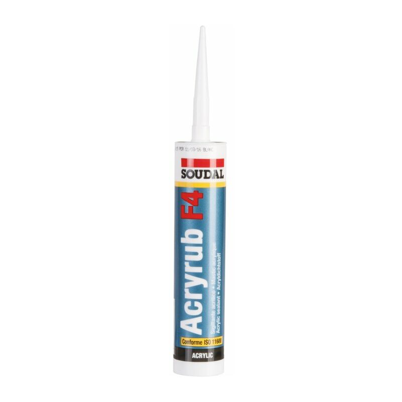 Mastic acrylique blanc - Acryrub F4 - Soudal - 300 ml