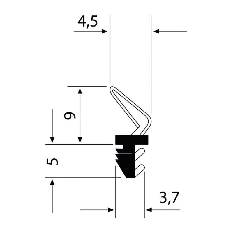 Joint sur dormant en PVC - LD 411 - pour rainure de 4 mm