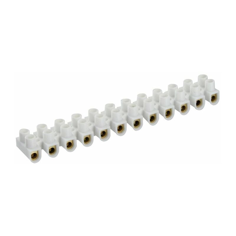 Barrette de connexion - Dhome - 12 dominos à visser - Pour section 4 mm² - Blanc