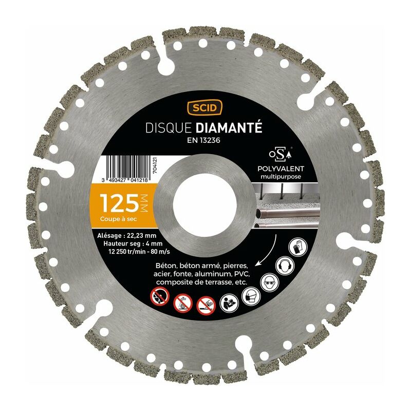 Disque diamanté polyvalent expert SCID - Diamètre 125 mm