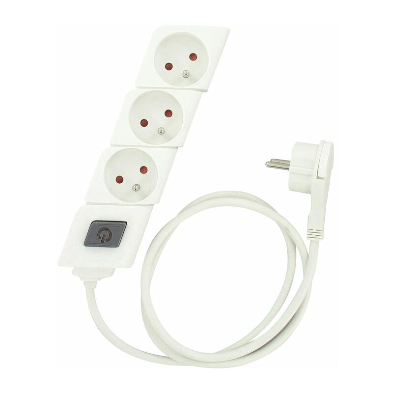 DeleyCON 5m Multiprise 4 Compartiments Avec USB 4X Prises De Contact De