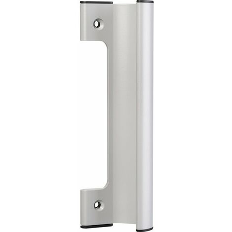 La Croisee Ds – Poignée de porte coulissante en aluminium laqué gris RAL9006 – Bouchons en plastique noir – Installation facile pour portes coulissantes - DS7247-007