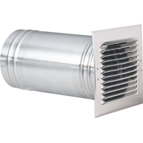 Anjos Ventilation – Prise d'air de façade 127 mm – Grille aération VMC en acier galvanisé – Débit 120 m³/h – Compatible murs 250 à 400 mm (1/2)