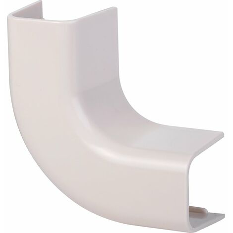 Ecolands – Coude plat 90° en plastique rigide – Blanc crème RAL 9001 – Largeur 25 mm pour installations électriques – Accessoire goulotte électrique