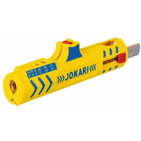 Jokari – Pince à dénuder universelle – Capacité de dénudage 0,2 à 4 mm² – Diamètre de câble 8 à 13 mm – Lames revêtues de TiN pour durabilité