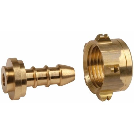Ecolands – Écrou bouteille D10 pour raccord gaz – Laiton – Femelle à mâle cannelé – Compatible butane et propane – Installation à visser