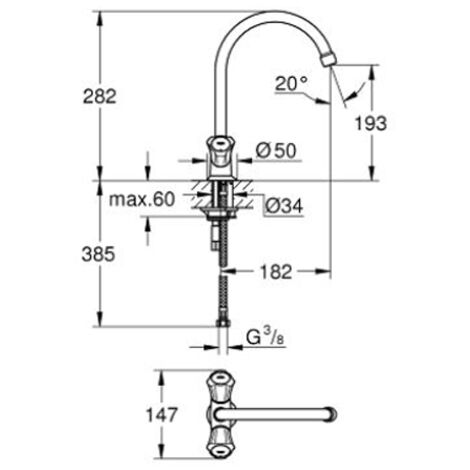 Grohe – Mitigeur évier Costa L – Bec haut pivotant 360° – Poignées métal avec isolation thermique – Finition chromée – Installation rapide (1/10)