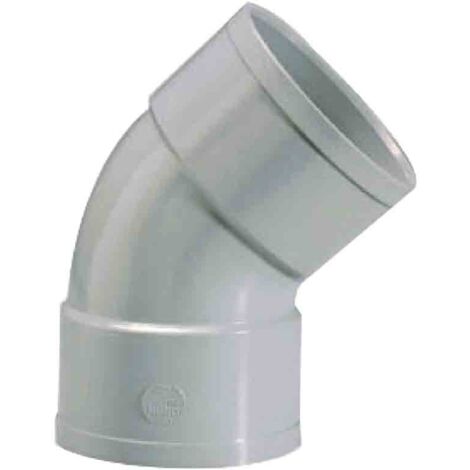 Raccord PVC gris coudé 45 degrés - Diamètre 125 mm - Double emboîture - Girpi (1/2)