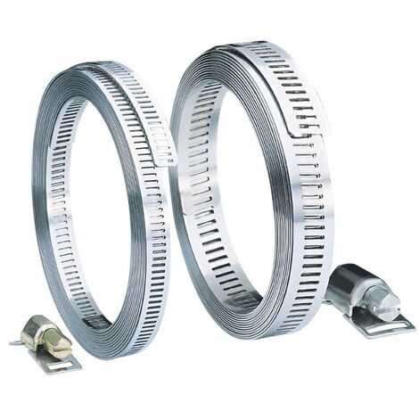Capvert – Collier de serrage inox 3m – Largeur 8mm – 8 têtes – Pour fixation robuste dans espaces confinés (1/3)