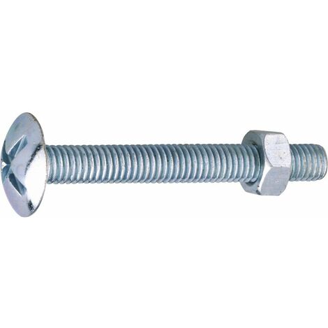 Boulon poêlier - Viswood - Tête large ronde - Acier zingué - 5 x 40 mm - Boîte de 200