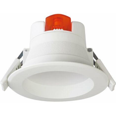 Aric – Spot encastrable salle de bain 7W 4000K – 660 lm – IP44 – Polycarbonate blanc – Angle de faisceau 90° – Installation encastrée