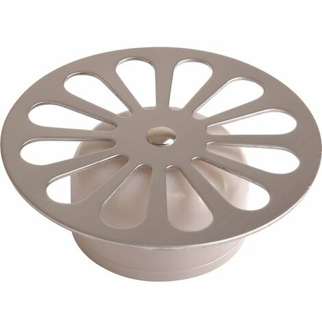 Ecolands – Grille à cloche inox 107mm – Siphon de sol ABS 140 x 140 mm – Évacuation esthétique des eaux usées – Pour chantiers humides - SOL 140 X