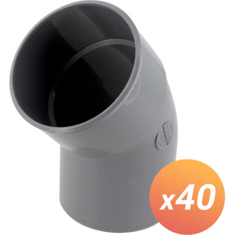 Raccord PVC gris coudé 45 degrés - MF Diamètre 100 mm - Simple emboîture - Nicoll (1/3)