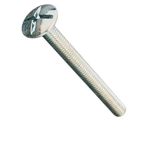 Boulon poêlier - Viswood - Tête large ronde - Acier zingué - 6 x 50 mm - Boîte de 100 (1/3)