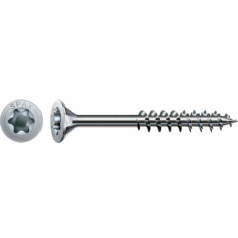 Spax – Vis à bois Torx T30 – Ø6 x 100 mm – Tête fraisée – Filetage partiel – 100 unités – Revêtement WIROX anti-corrosion