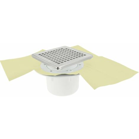 Nicoll – Siphon de douche carrelée 15x15 cm – Installation verticale – Natte d'étanchéité incluse – Drainage efficace