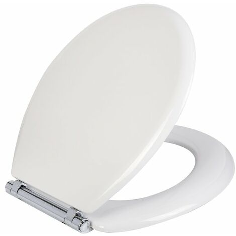 Olfa – Abattant WC en bois antibactérien – Charnières à descente assistée – Fixation par platine excentrique – Compatible entraxe 65 à 170 mm - 7TD00013001