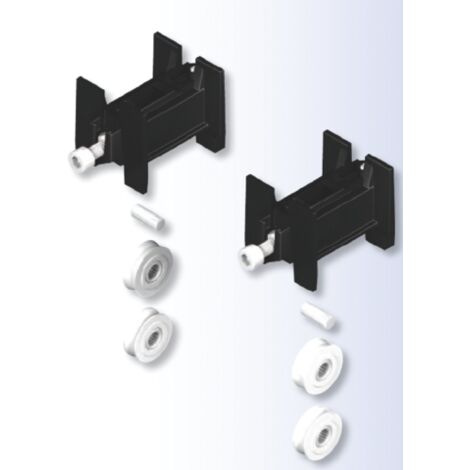 La Croisee Ds – Kit 2 chariots simple galet rénovation pour coulissant alu – Charge utile 110 kg – Compatible profils aluminium – 4534