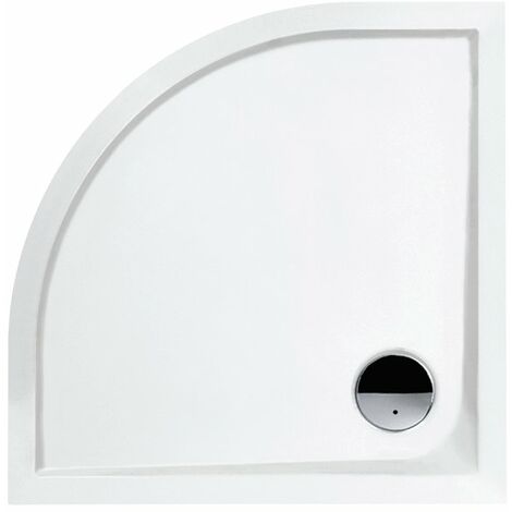 Leda – Receveur de douche à poser quart de rond 90 x 90 cm – Acrylique renforcé antidérapant classe A – Épaisseur 6 cm pour sécurité optimale (1/4)