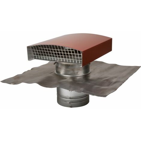 Anjos Ventilation – Sortie de toit D160 en acier inoxydable – Finition couleur tuile – Diamètre 160 mm – Largeur 248 mm – 6007