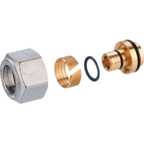 Giacomini – Raccord multicouche à compression 16 x 2 mm – Pression 10 bar – Température 110 °C – Compatible tube PE-X et PB