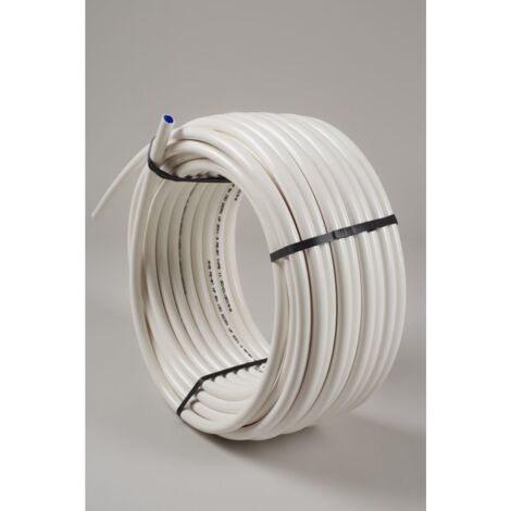 Tube PER 12 mm – Longueur 100 m – Blanc intérieur bleu – Faibles pertes de charge – Insensible à la corrosion – Elydan - tre12