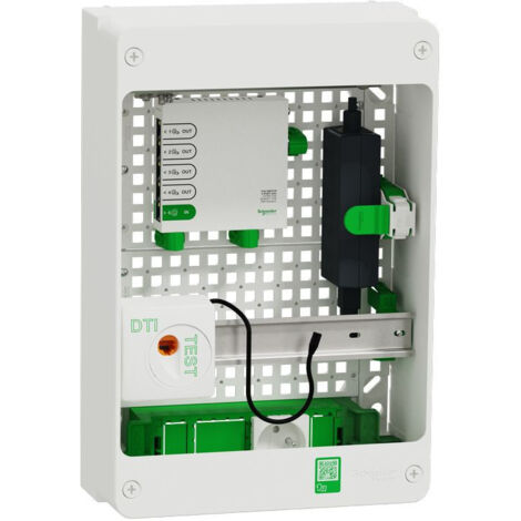 Coffret de communication - Resi9 - Schneider Electric - 5 ports PoE - 2 prises - grade 3 TV 6xRJ45