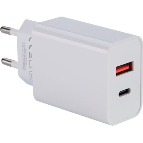 Chargeur secteur USB-C + USB-A - Dhome - 20 W (1/4)
