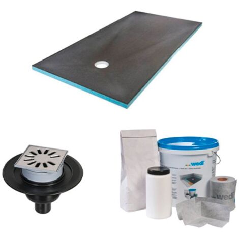 Receveur de douche à carreler - Wedi - 120 x 90 - kit complet à carreler avec bonde verticale et kit d'étanchéité (1/4)