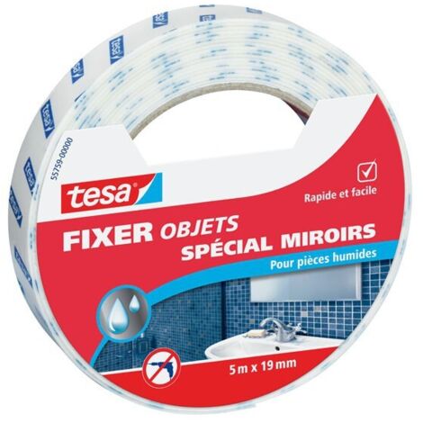 Tesa Ruban adhésif transparent 5 m x 19 mm pour miroir (1/4)