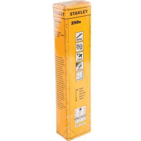Stanley – Baguette de soudure à l'arc E6013 230 pcs – Acier rutiles 350 mm – Soudage acier pour chantiers humides et espaces confinés