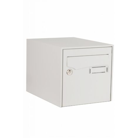 Decayeux – Boîte aux lettres individuelle acier blanc simple face – Serrure agréée PTT – Pose sur piquet ou encastrée – 122401