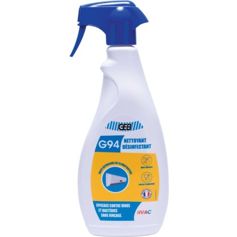 GEB – Nettoyant désinfectant virucide pour climatisation – Pulvérisateur 750ml – Formule sans alcool ni javel – Élimine bactéries et virus
