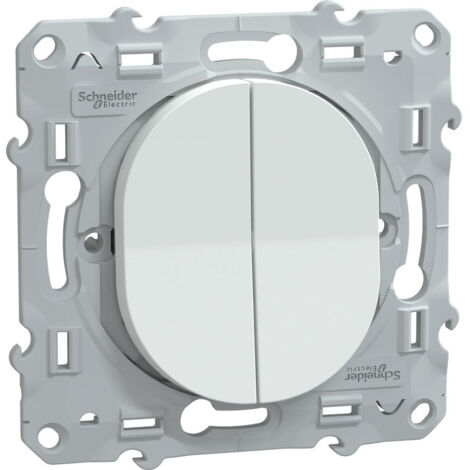 Schneider Electric Ovalis bouton poussoir double blanc 10A