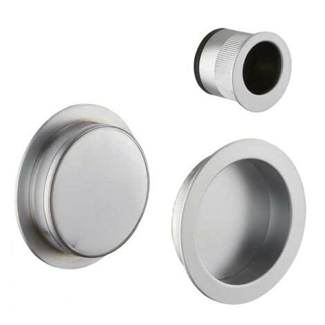 Thirard – Poignées cuvettes rondes nickelées 30/48/60 mm – Acier avec finition laiton – Installation discrète pour portes coulissantes – Garantie 5 ans (1/4)